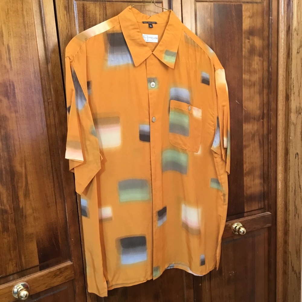 Man’s short sleeve shirt, European fabric- Bemberg ( rayon), size XL,
